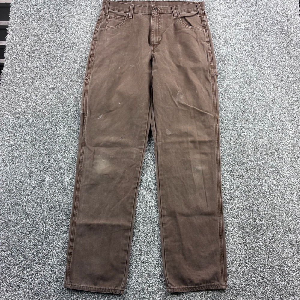 Vintage Dickies Carpenter Pants Mens 34x36 Brown Duck Canvas Cotton Workwear